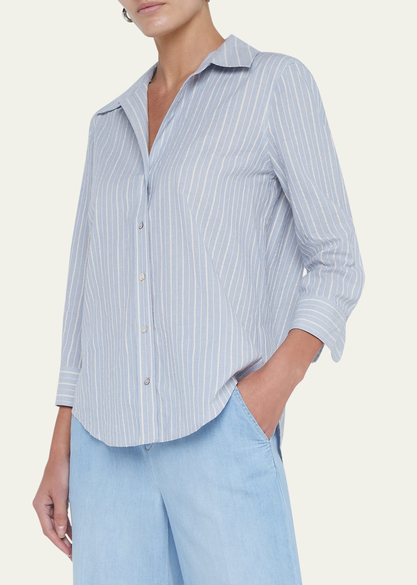 Daniella Striped Three-Quarter Sleeve Shirt - 4