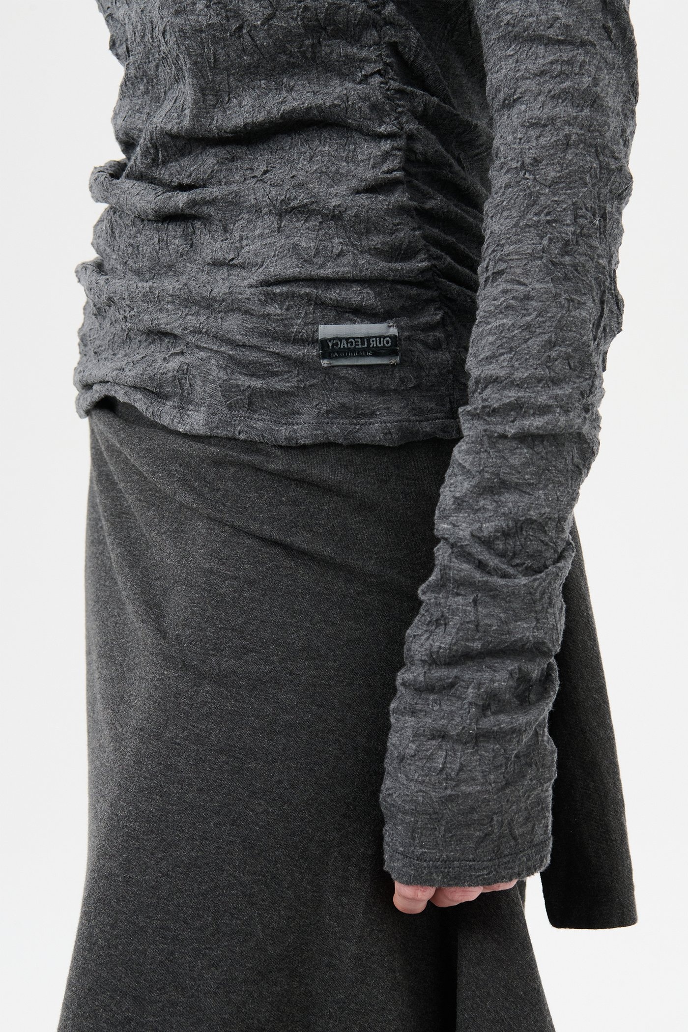 Strain Slim Longsleeve Anthracite Crinkle Guaze - 5