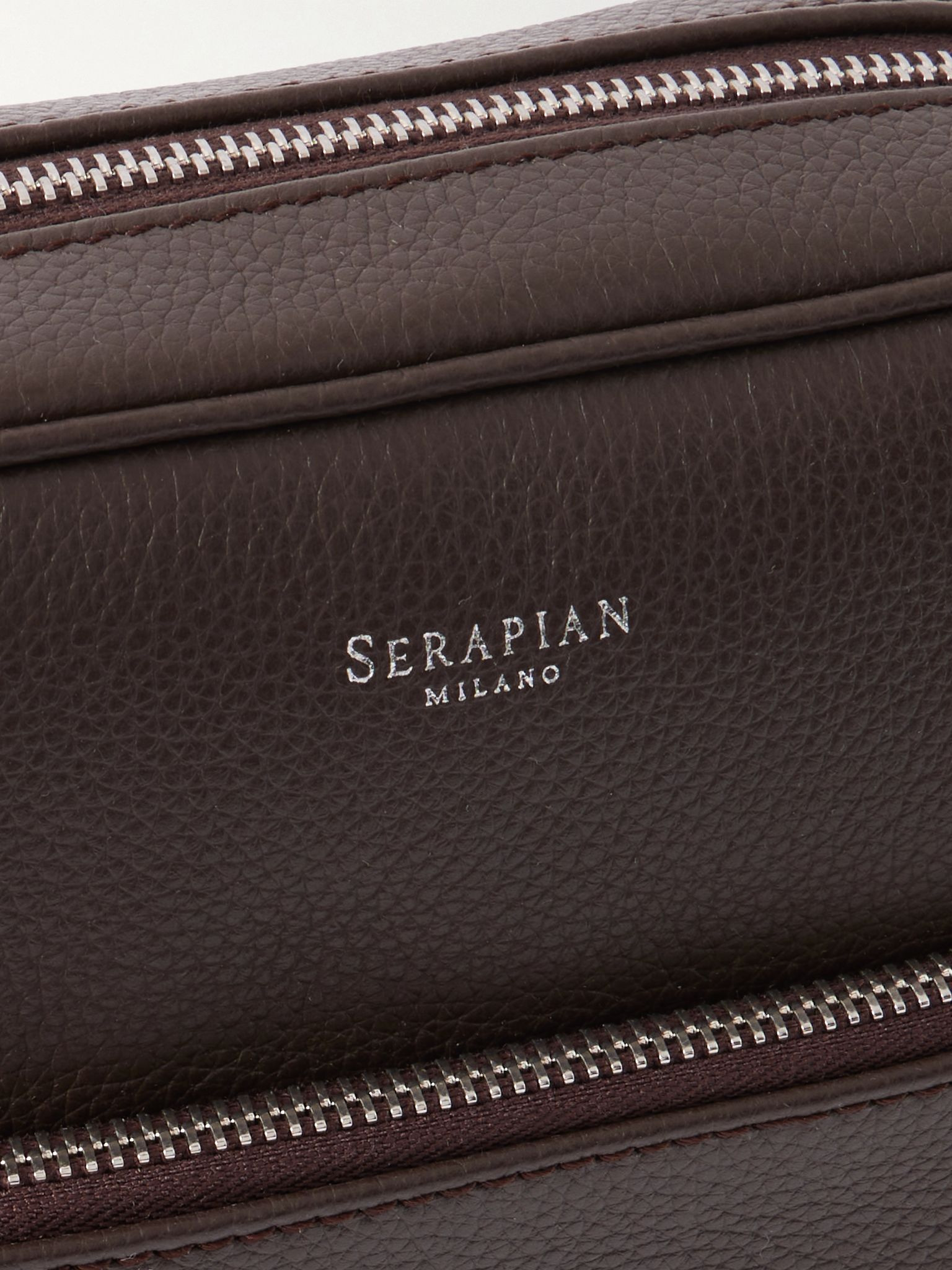 North South Full-Grain Leather Messenger Bag Brown - 4