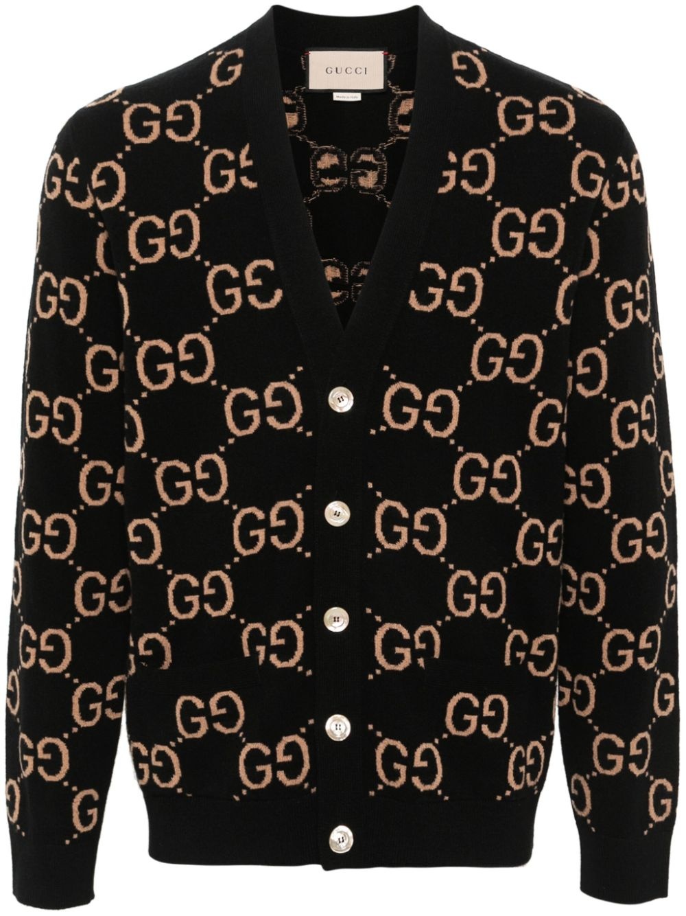 GG motif button-up cardigan - 1