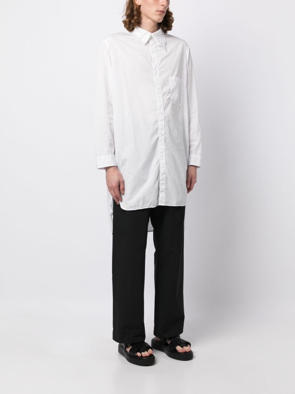 collar-detailed cotton shirt - 3