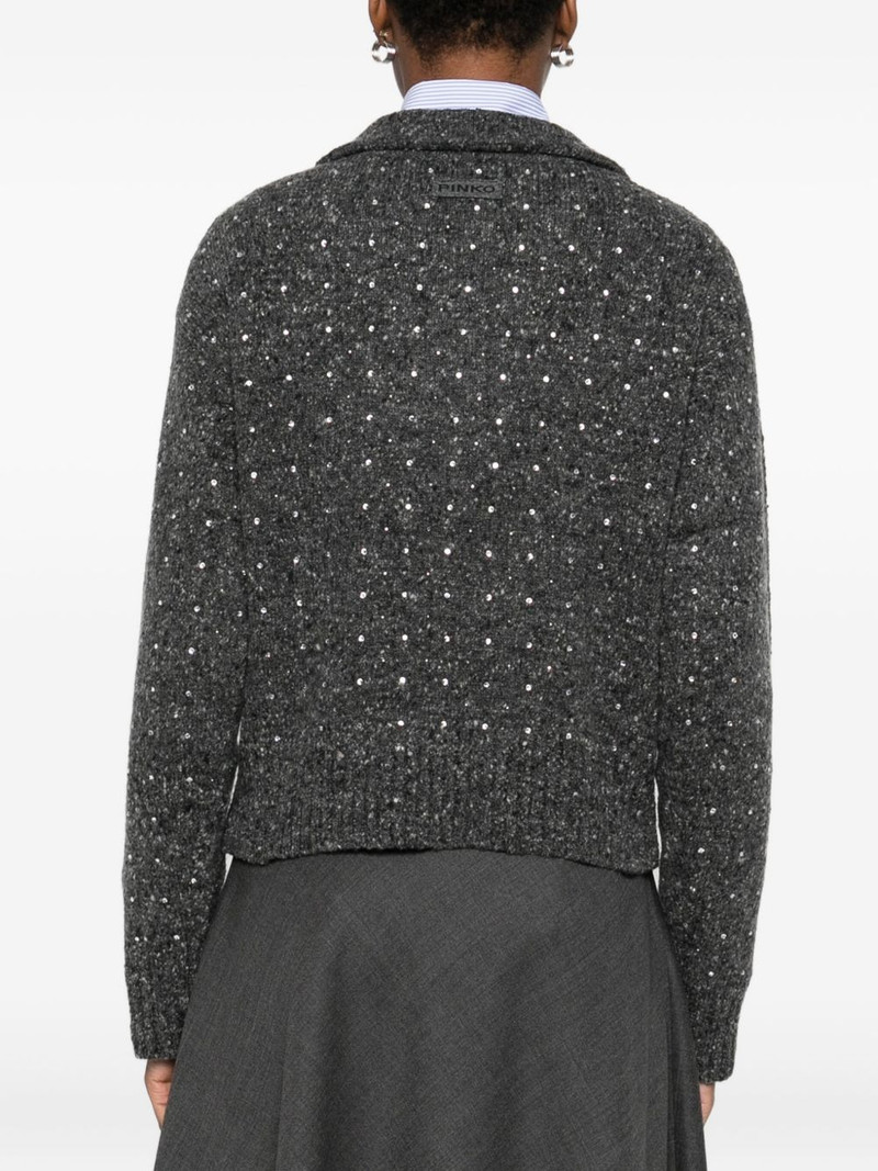rhinetone-embellished collared sweater 4