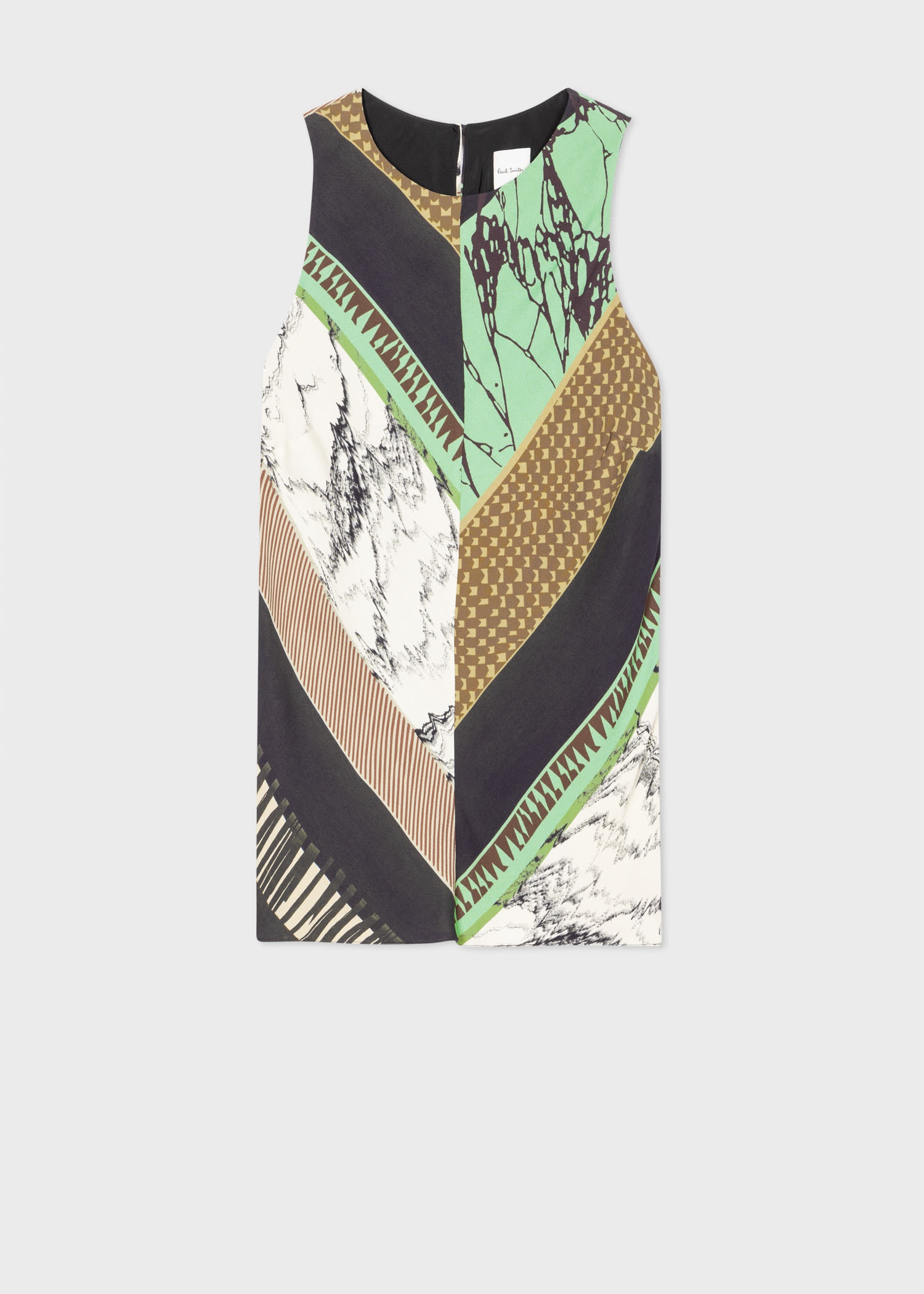 Green 'Assembled Stripe' Vest Top - 1