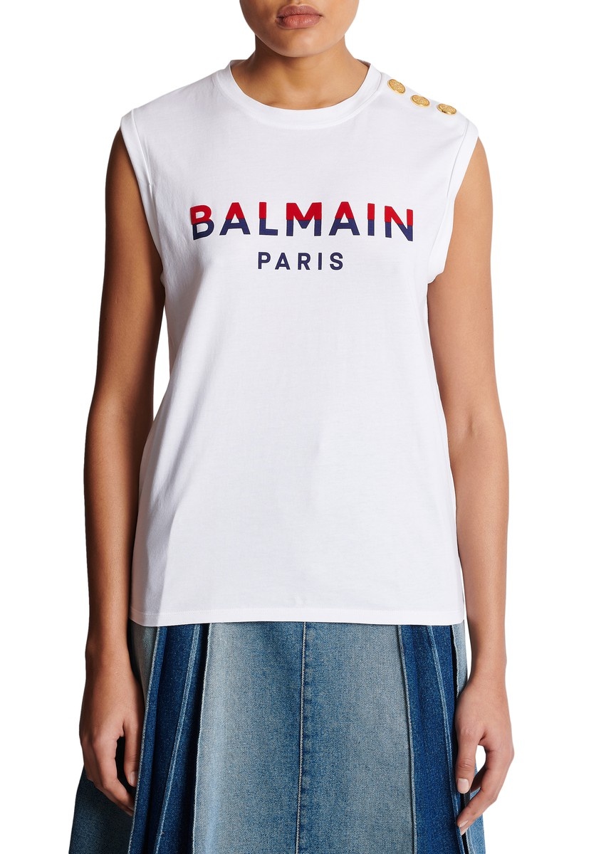 Balmain Paris flocked T-Shirt - 2