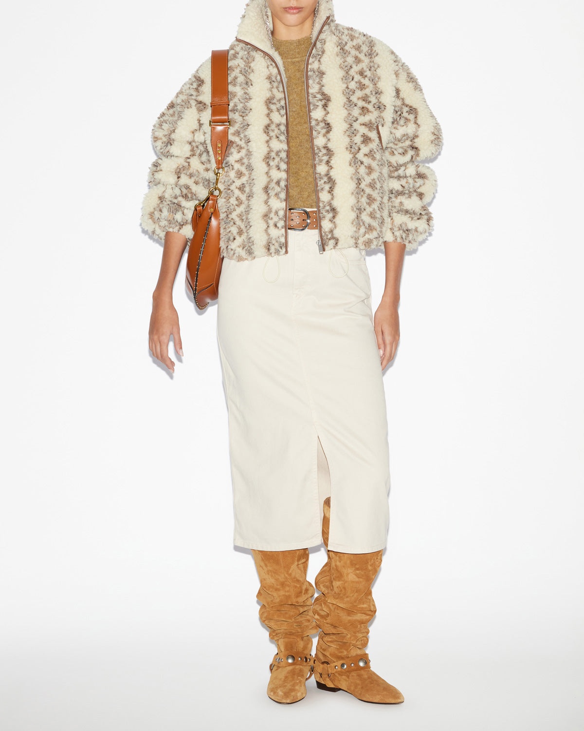 ISABEL MARANT｜COATS (MACKENSY (MA0092FB B3C03E 23EC)) Mackensy coat Woman ecru-purple | ISABEL MARANT Official