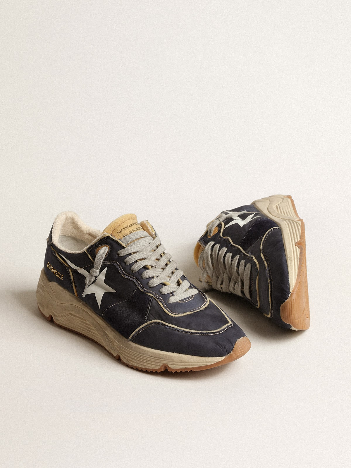 Running Sole in blue nylon with white printed star - 2