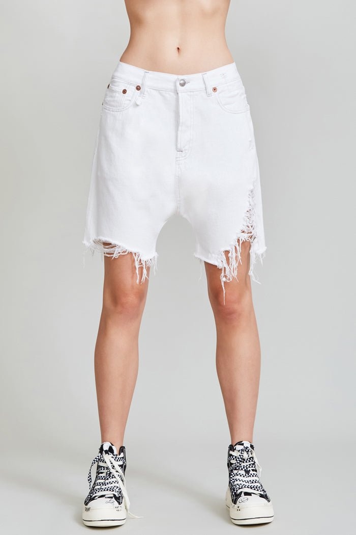 Marky Drop Short - Nico White | R13 Denim Official Site - 2