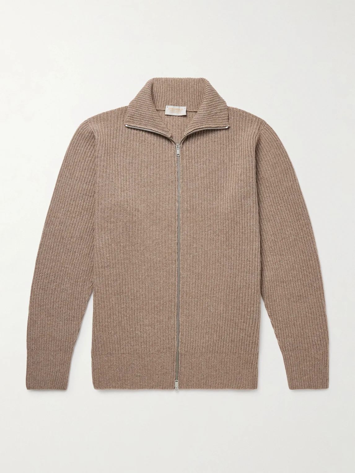Mallam Ribbed Recycled-Cashmere and Merino Wool-Blend Zip-Up Cardigan - 1