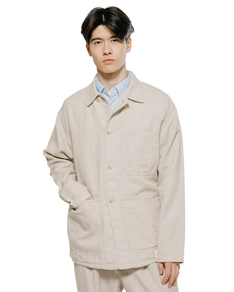 BEAMS PLUS MIL Chore Jacket Cotton Linen Off White outlook