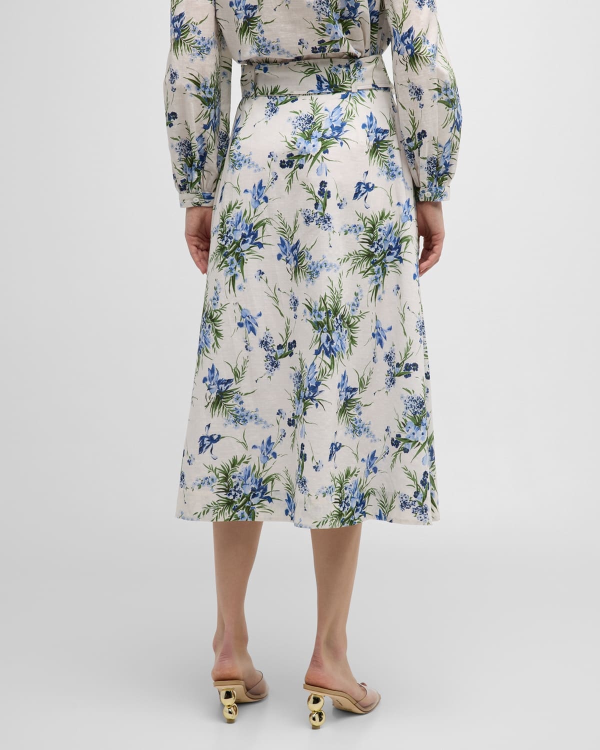 Arwen Floral Belted Midi Skirt - 7