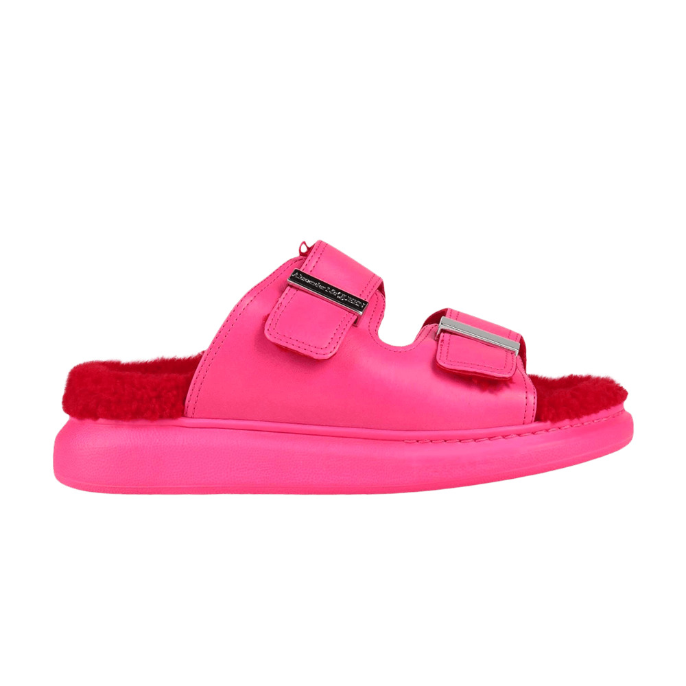 Alexander McQueen Wmns Oversized Hybrid Slide 'Shearling Magenta' - 1