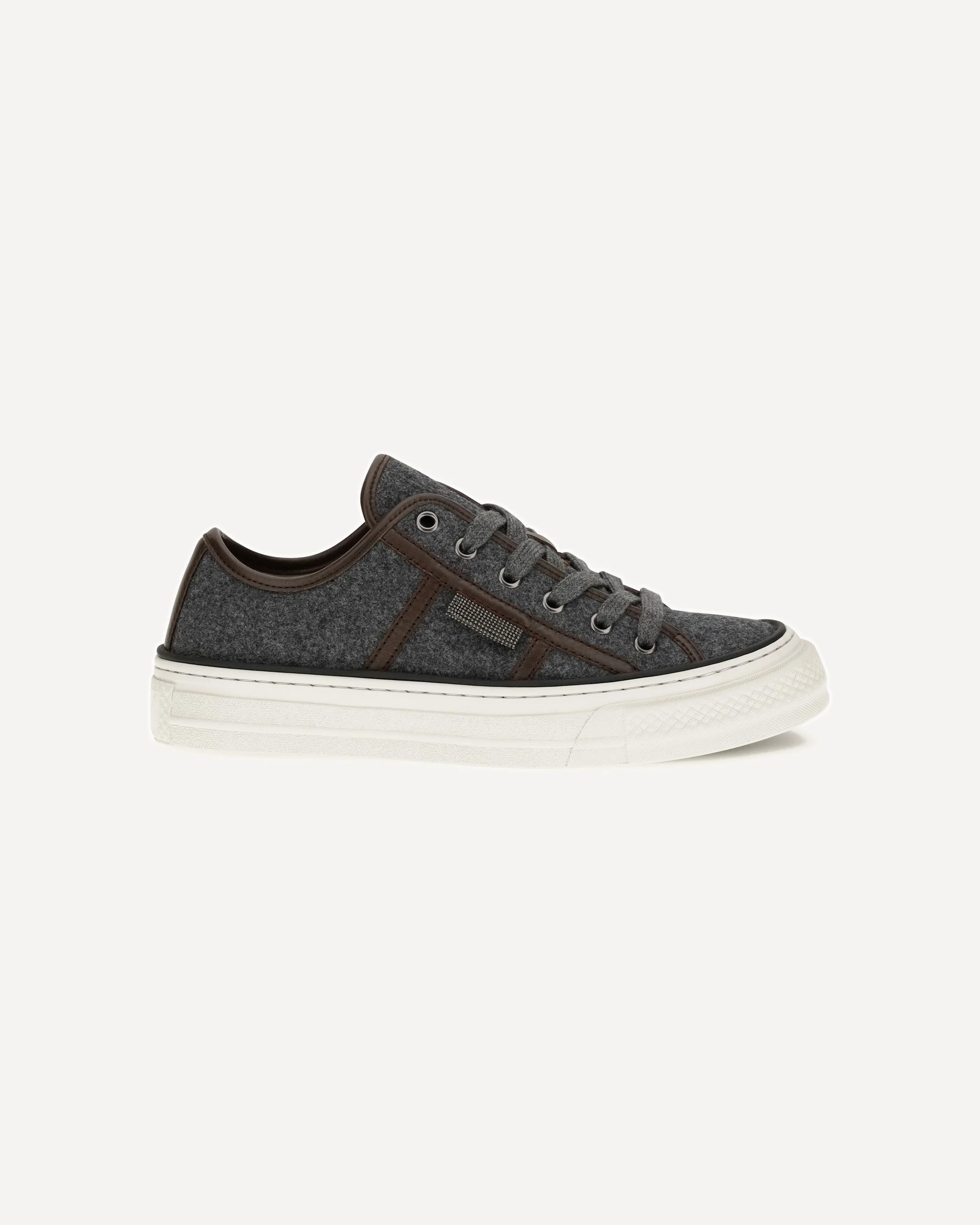 Suede Sneakers with Shiny Tab - 1