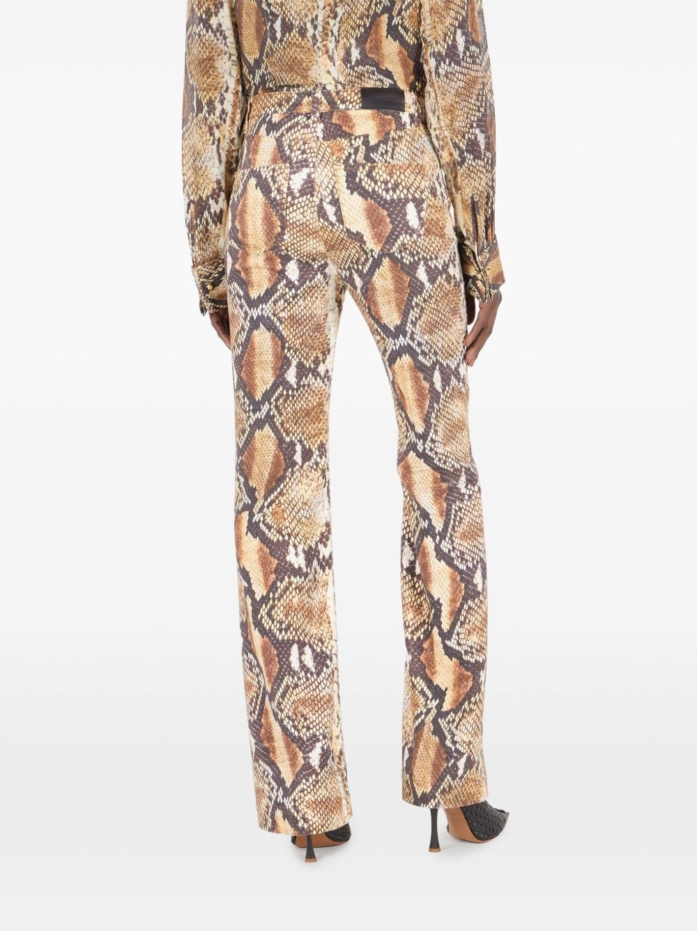 snakeskin-print trousers - 4