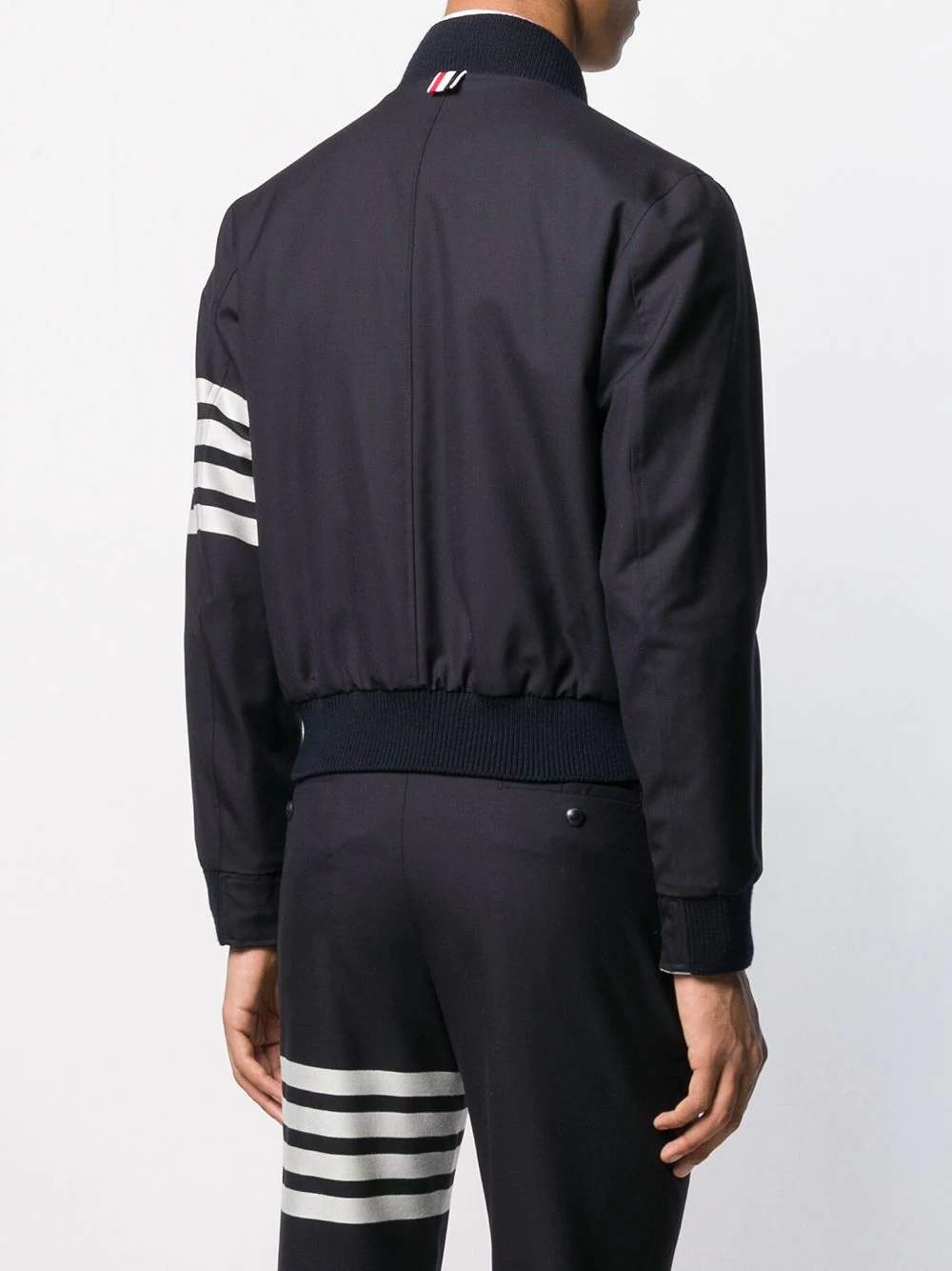 4-Bar plain weave suiting bomber jacket - 4