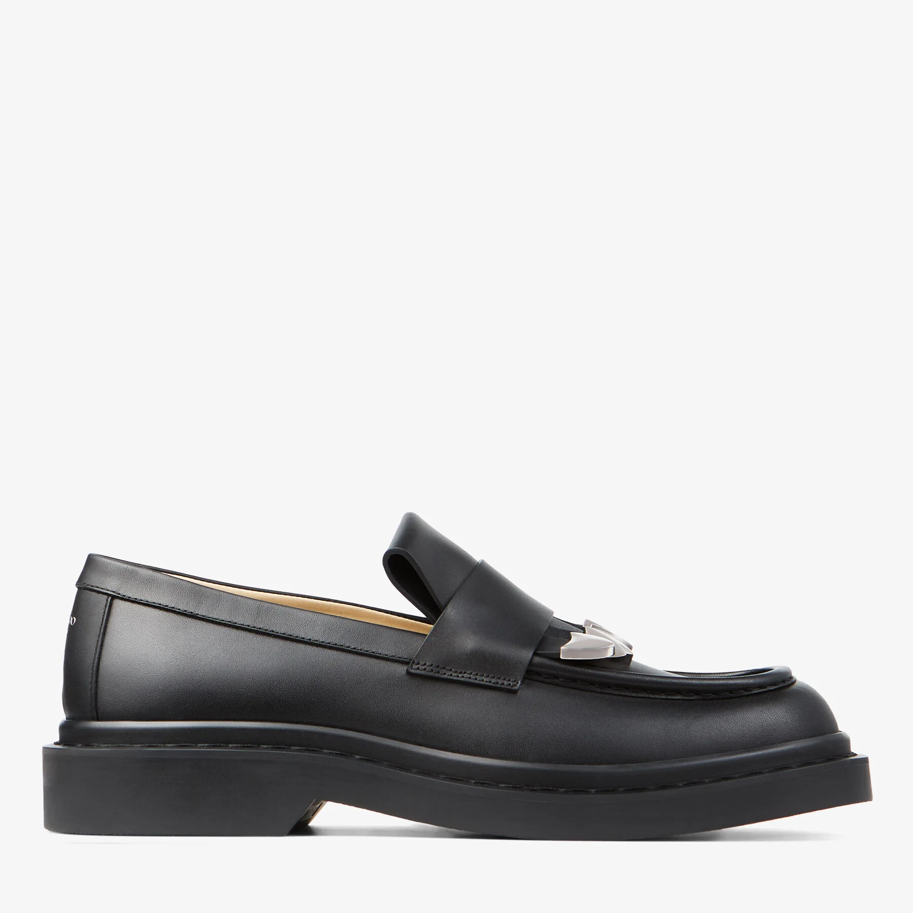 Buff Tassel Loafer Black Box Calf Leather Loafers - 1