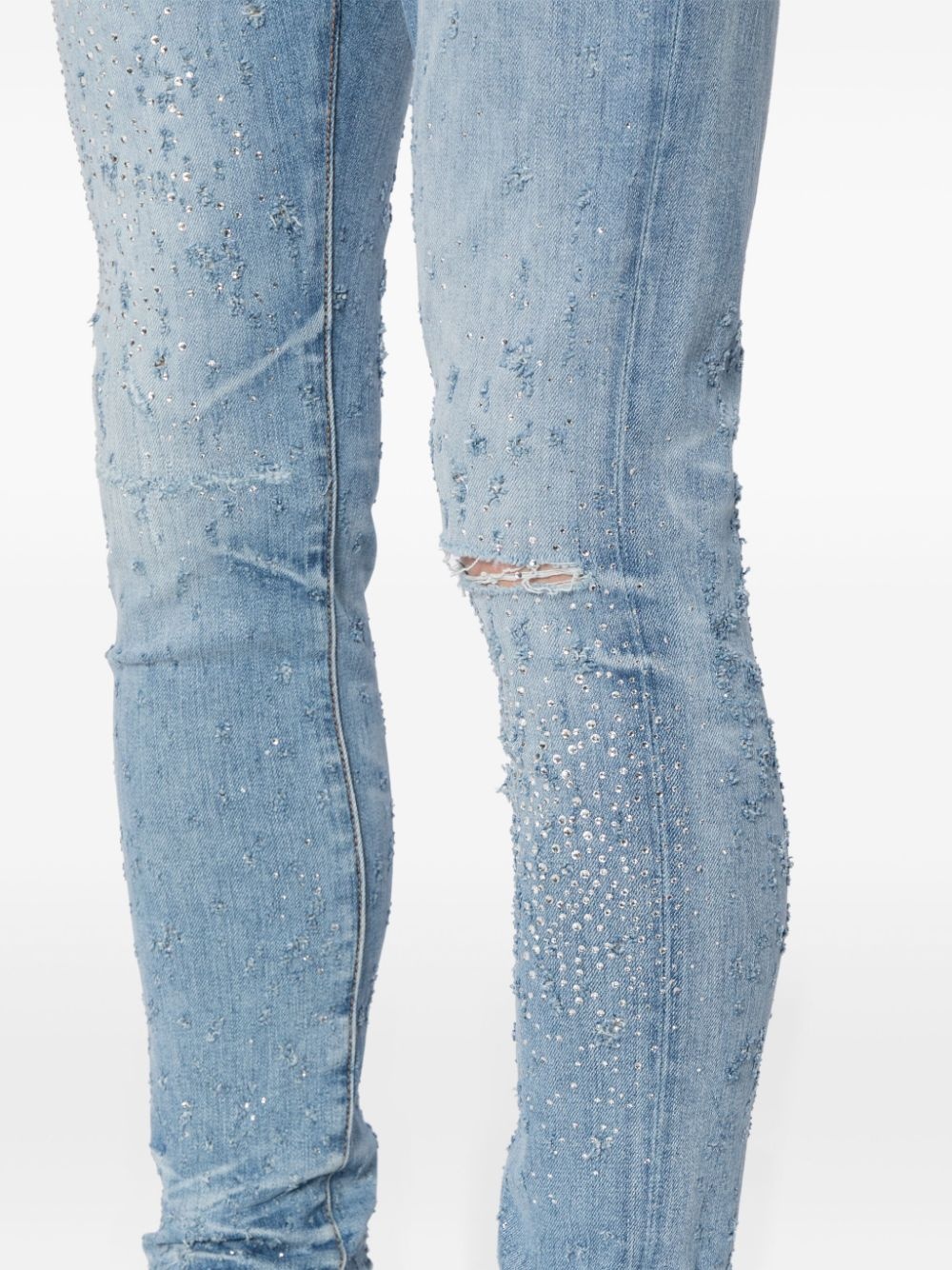 crystal-embellished slim-fit jeans - 5
