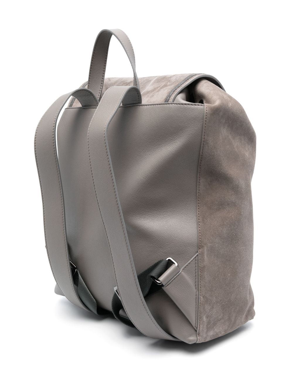 debossed-logo suede backpack - 3