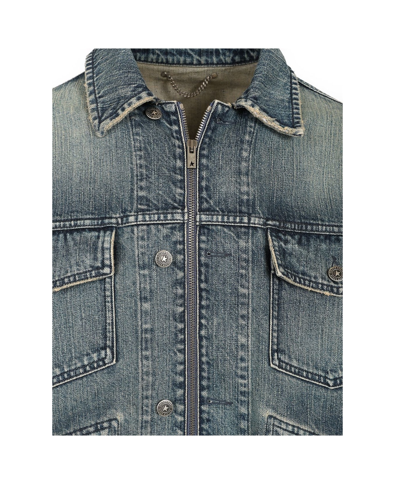 Journey M's Over Size Denime Jacket Nixon Sand Wash/ Knit Rib - 4