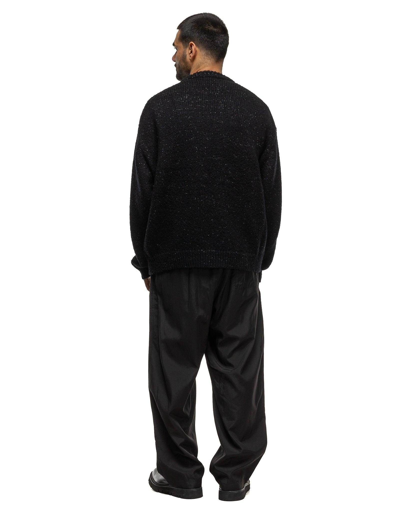 Nylon Tape Covering Wool Sweater Black - 3