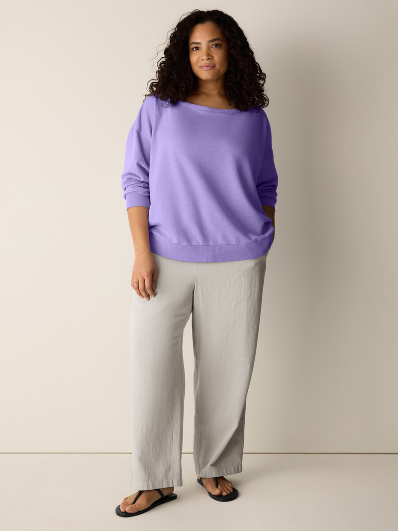 Garment-Dyed Organic Cotton Terry Bateau Neck Top 6