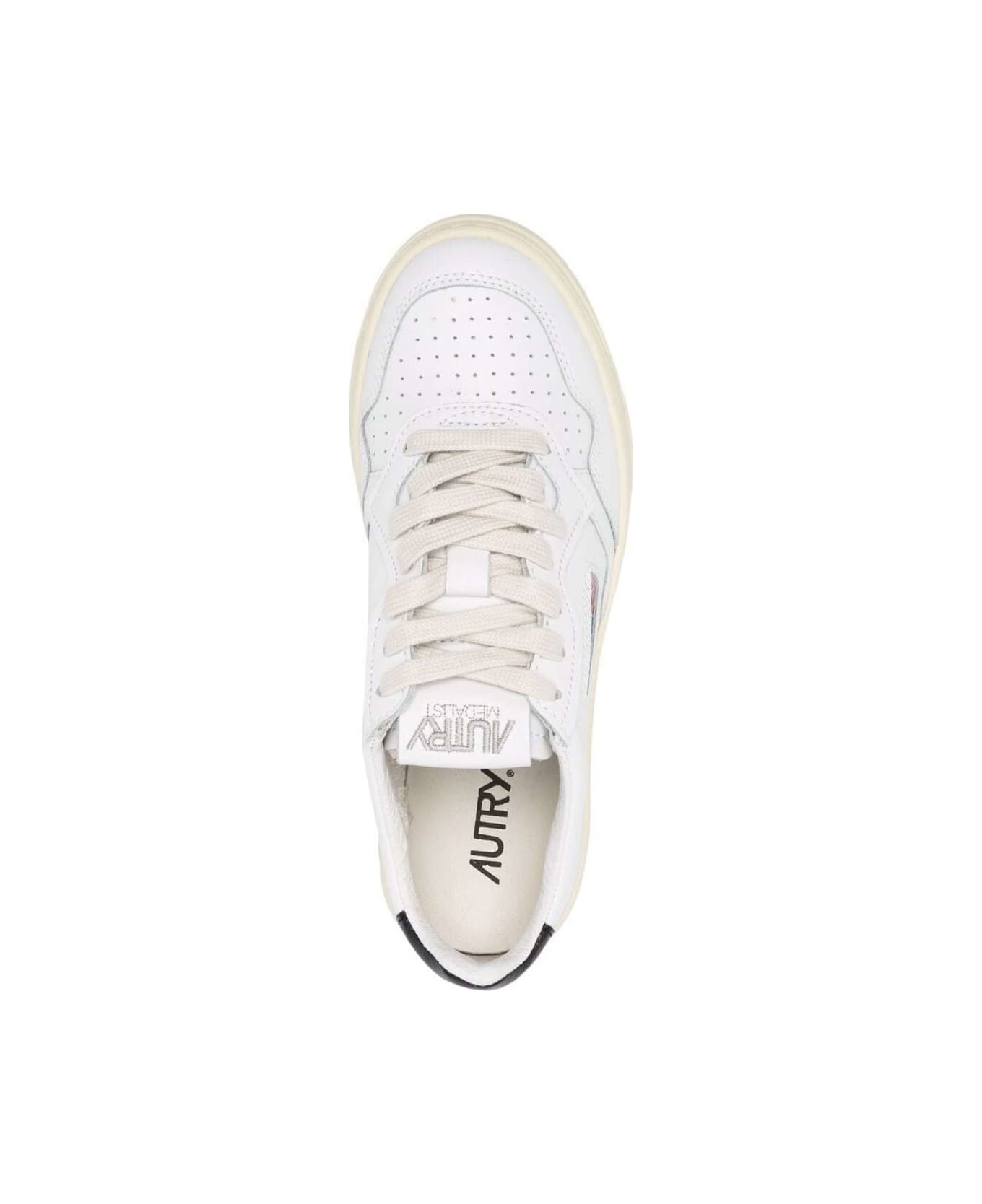 'medalist' White Low Top Sneakers With Contrasting Heel Tab In Leather Woman - 4