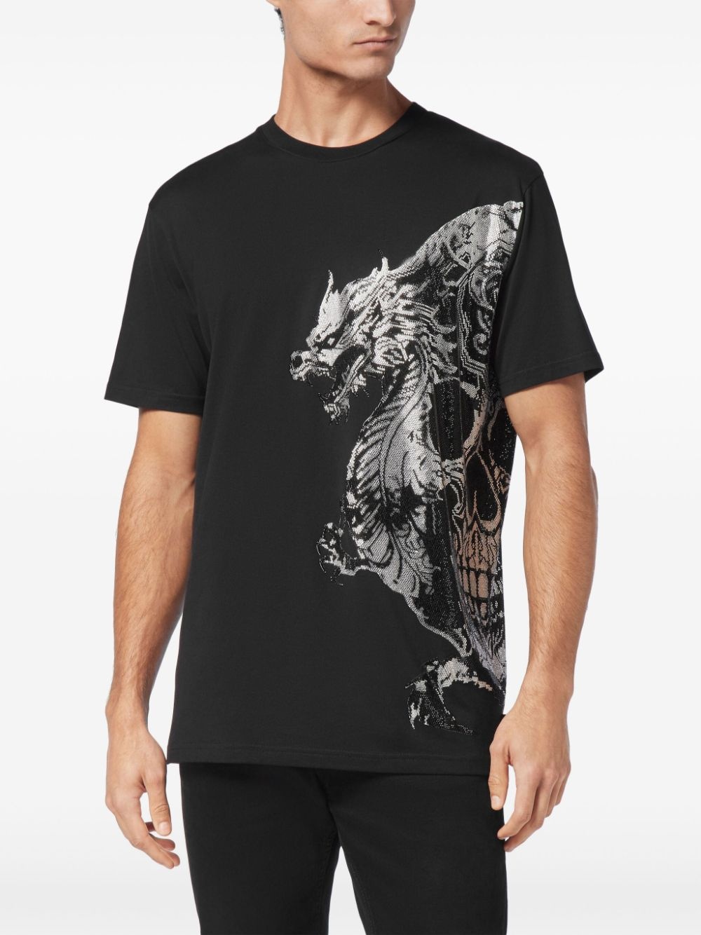rhinestone-embellished cotton t-shirt - 3