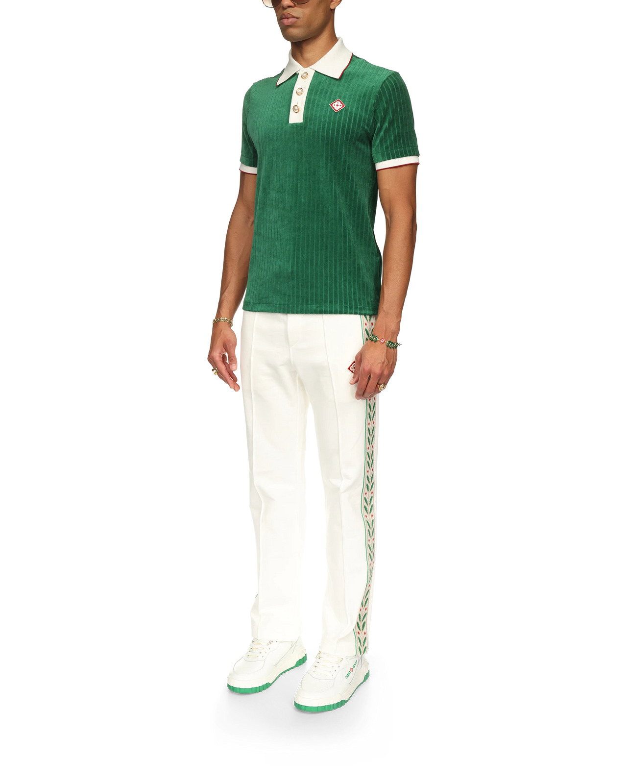 Rib Velour Polo Shirt | Casablanca Paris - 3