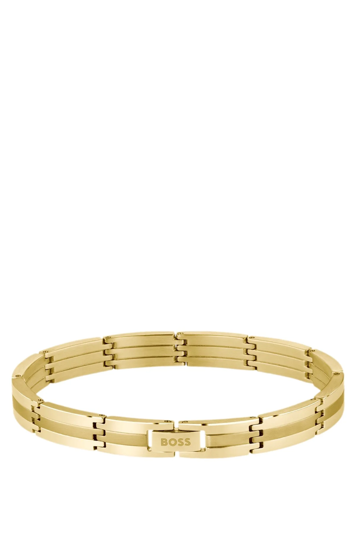 GOLD-EFFECT STRIPED CUFF WITH LOGO CLASP - 1