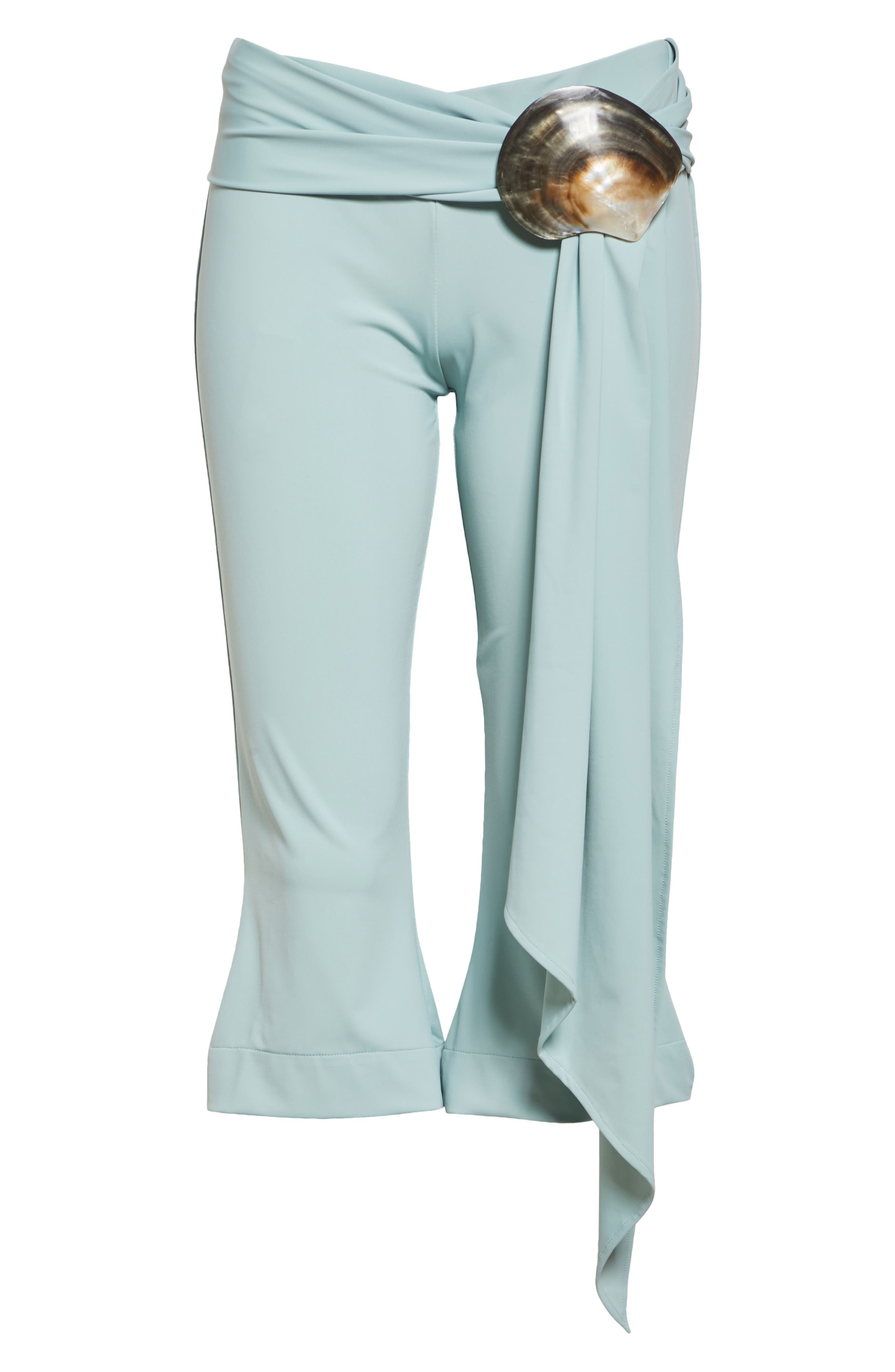 CONNER IVES Mother-of-Pearl Shell Belt Capri Pants in Sage at Nordstrom - 5