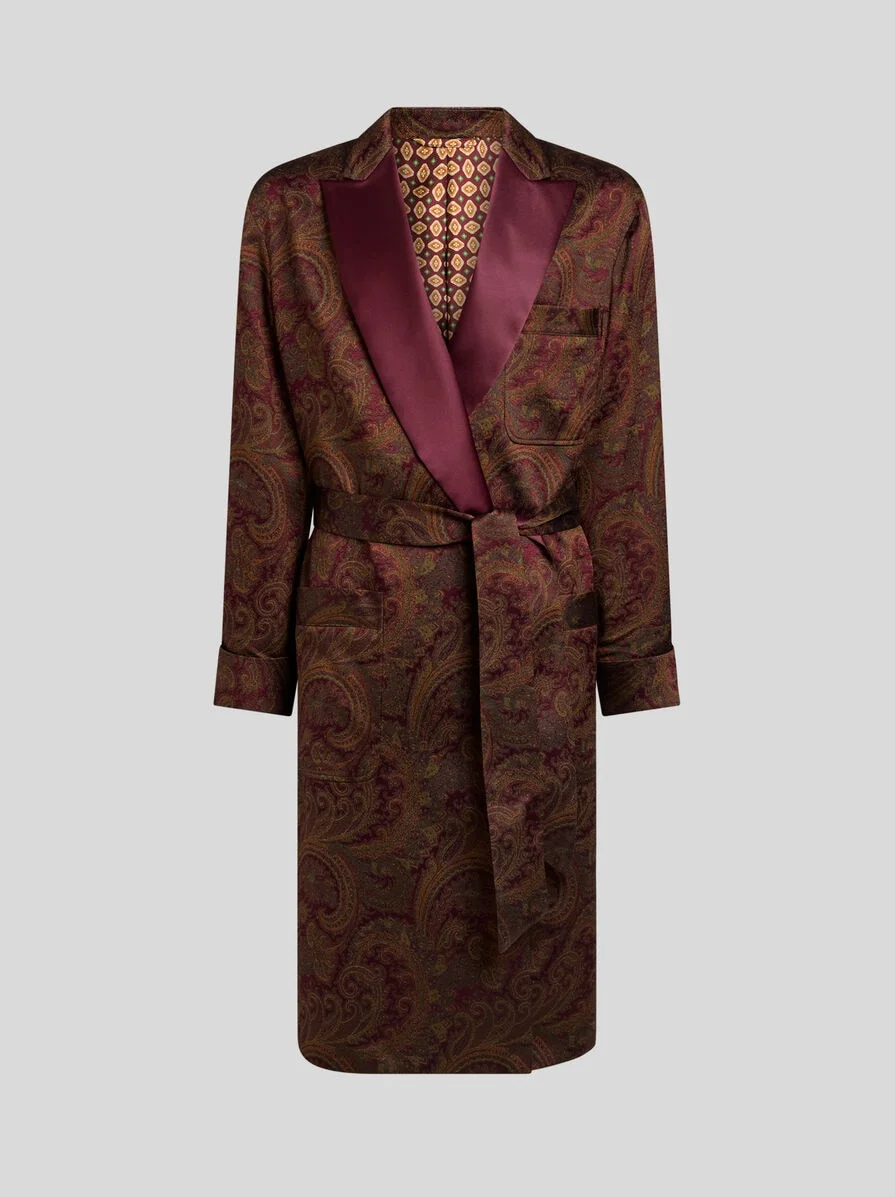 PAISLEY JACQUARD ROBE COAT - 1