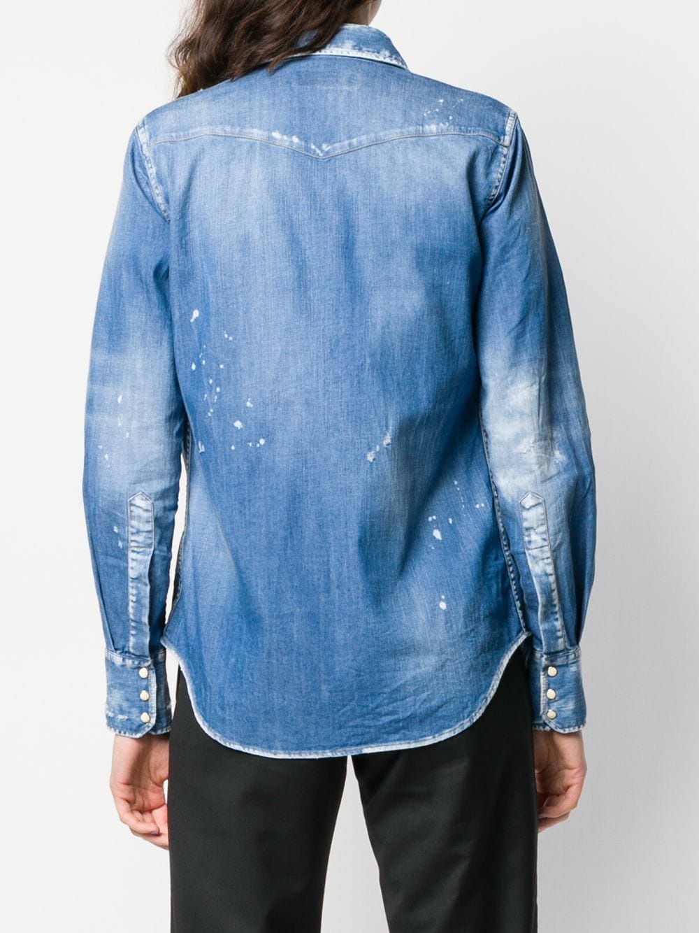 distressed denim shirt - 4