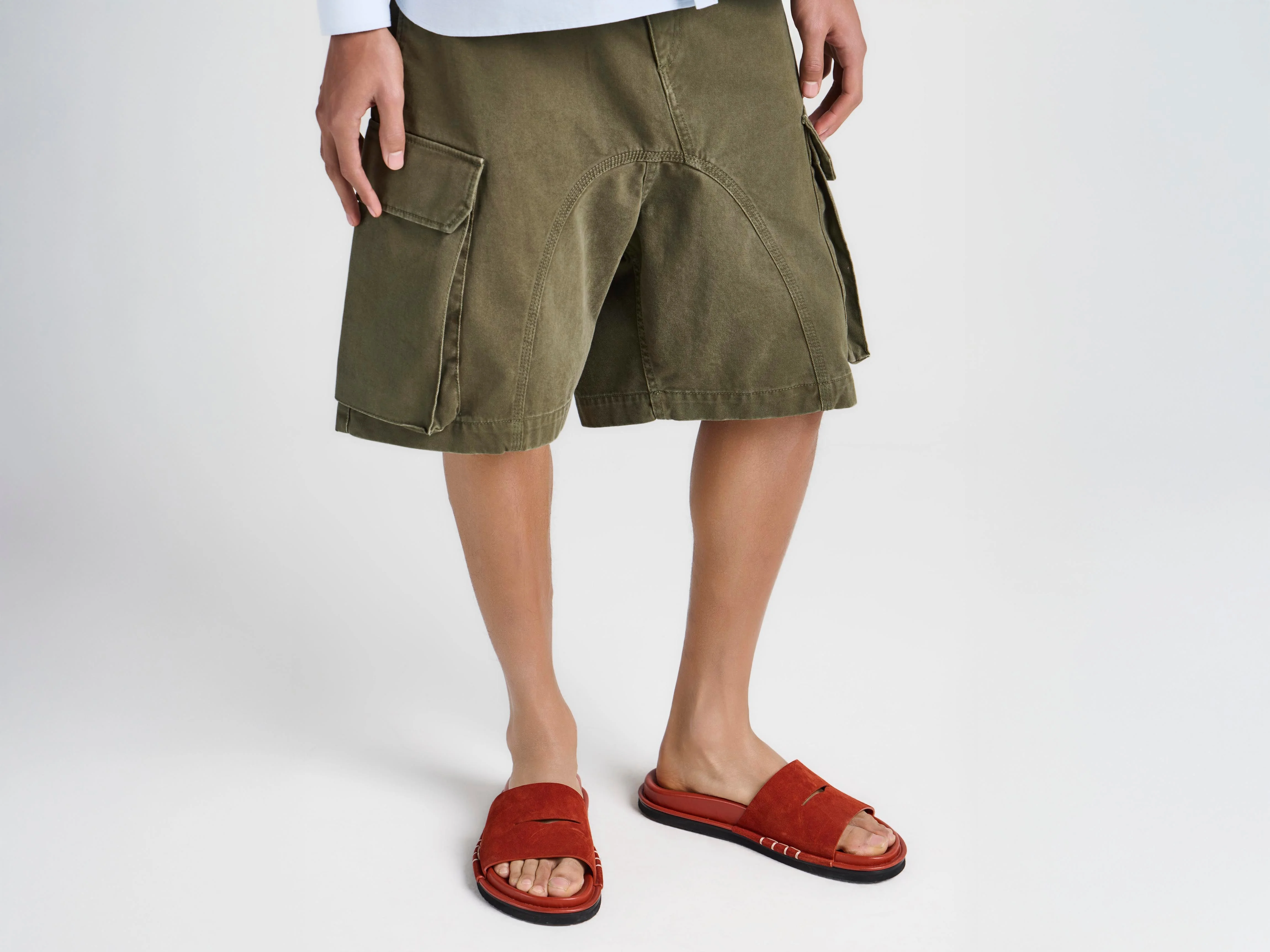 MENS FUSSBETT LOAFER SUEDE SLIDES IN RUST - 1