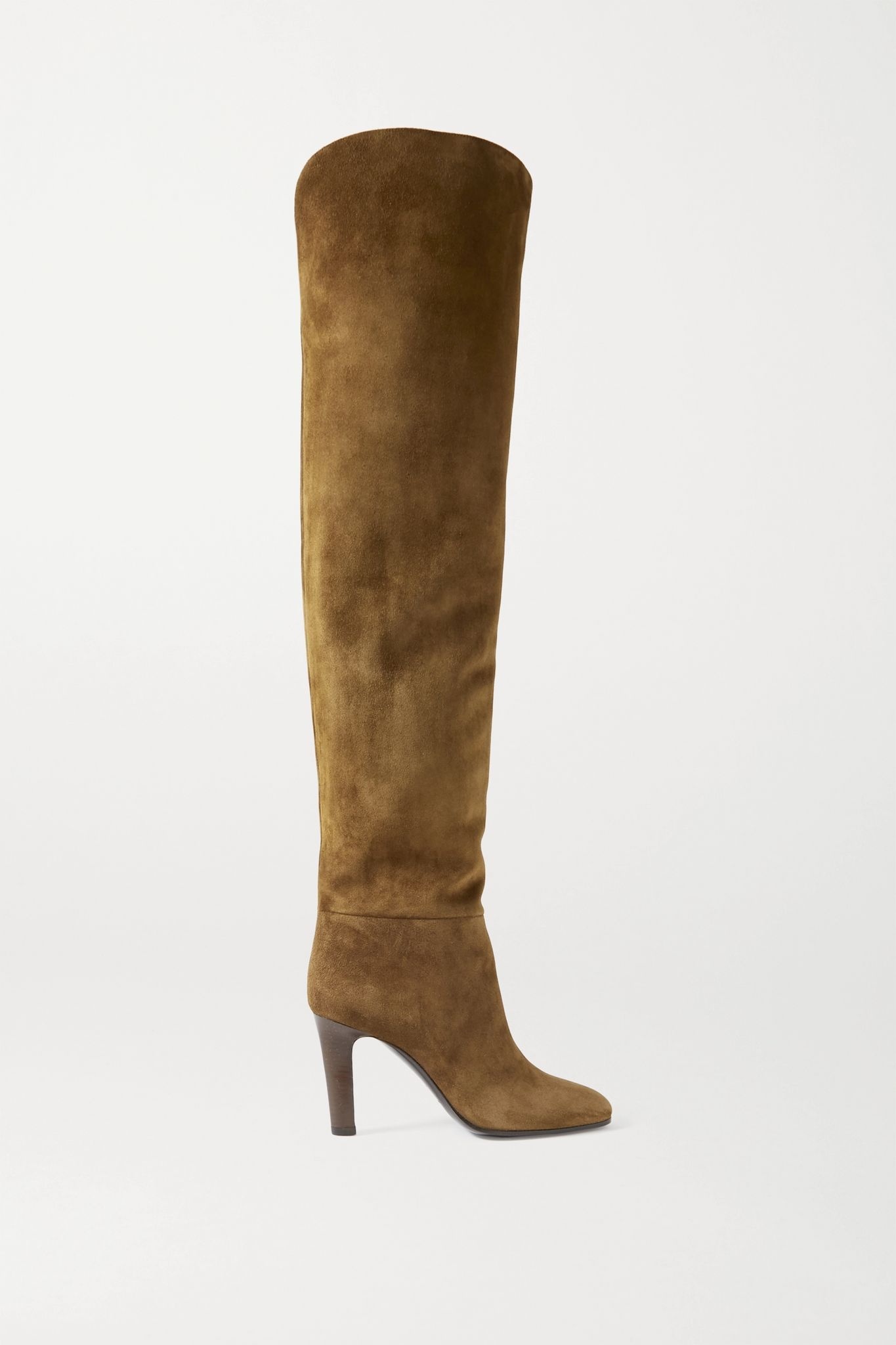 Blu suede over-the-knee boots - 1