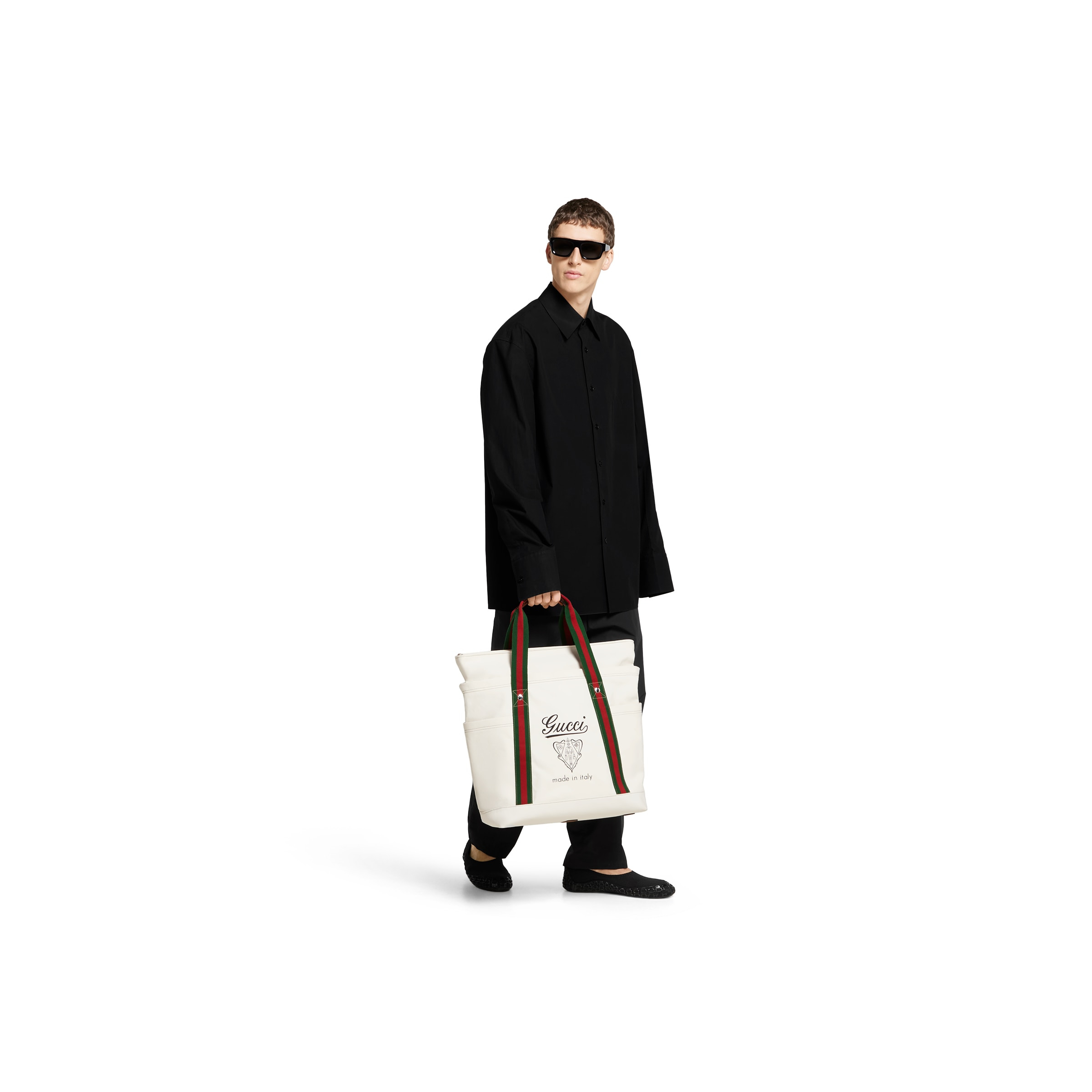 Medium printed canvas bag with Web - 3