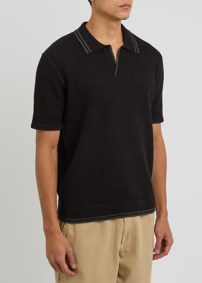 PERCIVAL Percival Cassette Waffle-knit Cotton Polo Shirt outlook