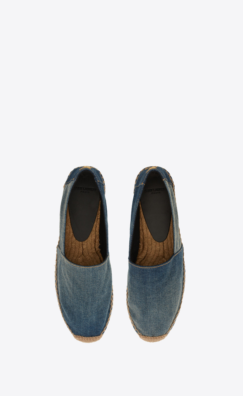 ysl embroidered espadrilles in denim 3
