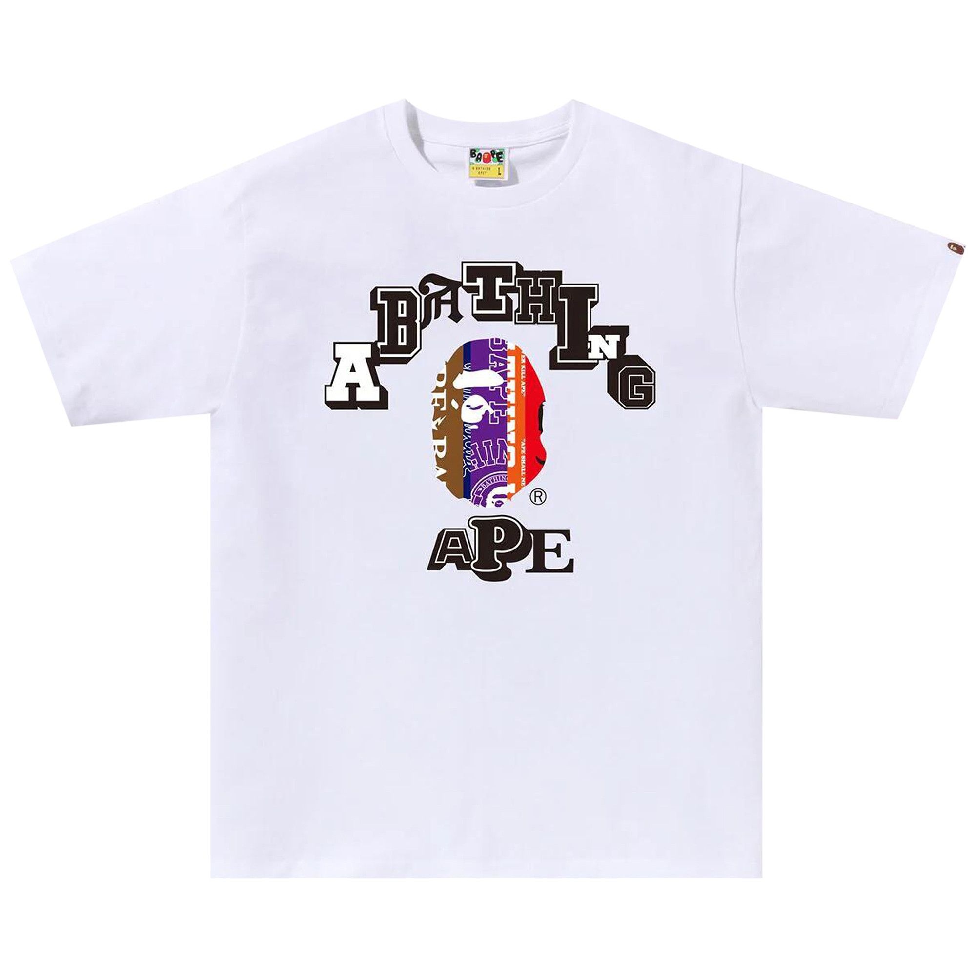 BAPE Fans Scarf College Tee 'White' - 1