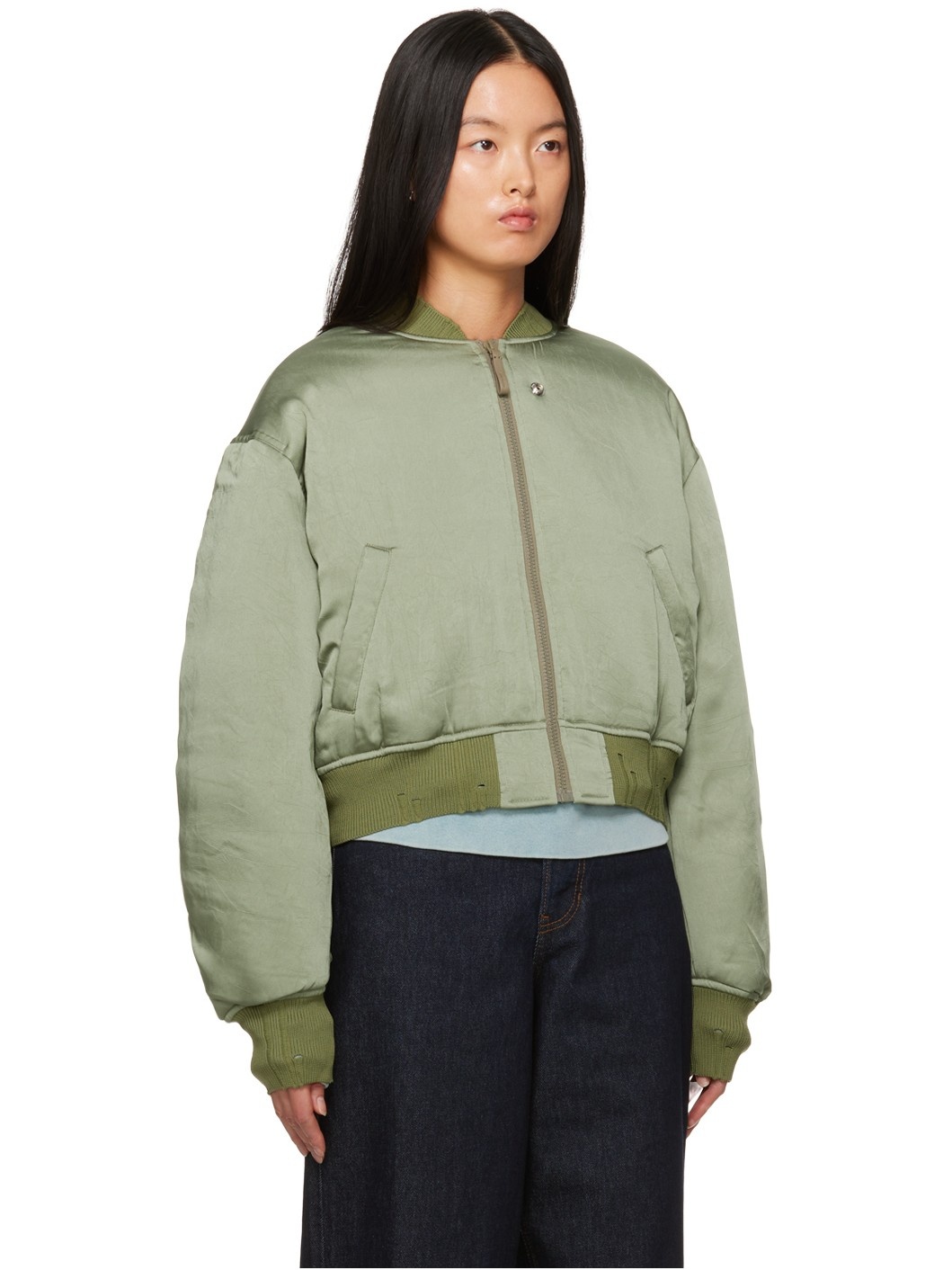 Green Patch Bomber Jacket - 2