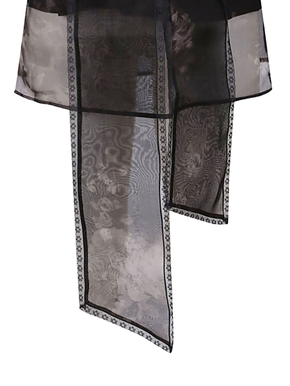 panelled tie-neck top - 2