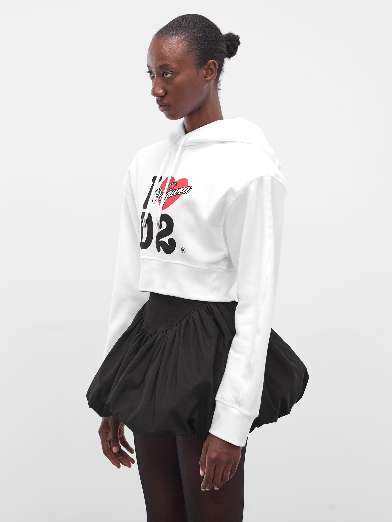 Vaquera Oversized Crop Graphic Hoodie - 2