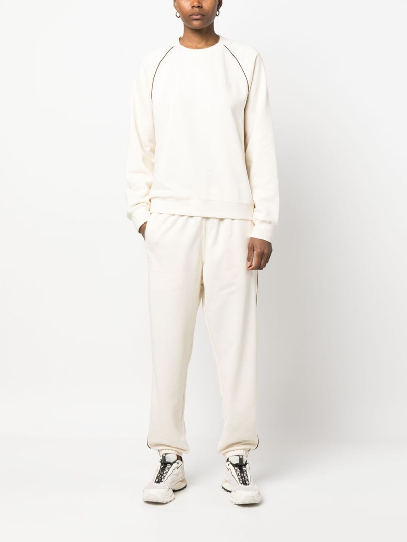 adidas stripe-detail crew-neck sweatshirt outlook