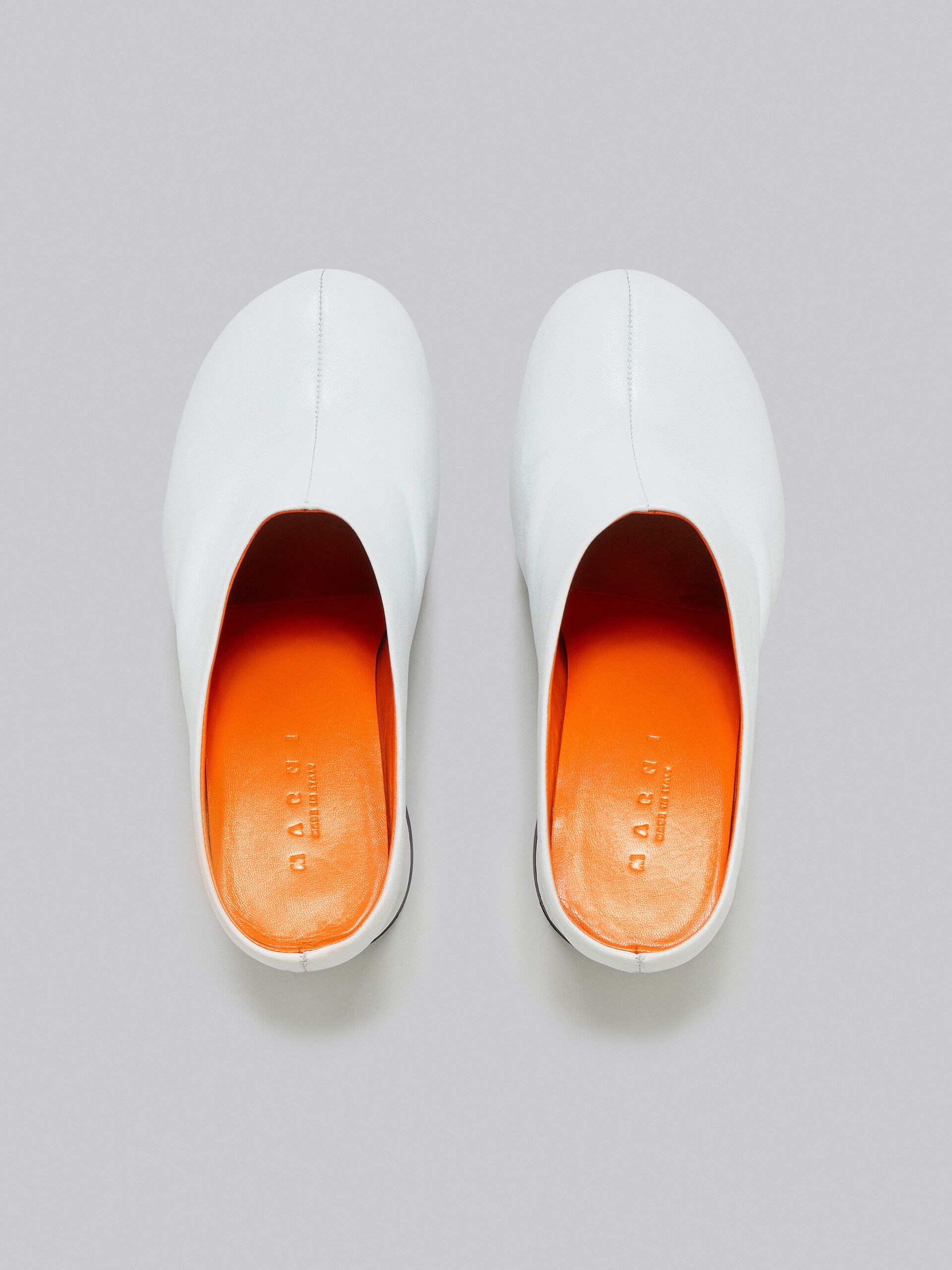 WHITE NAPPA LEATHER SABOT - 4