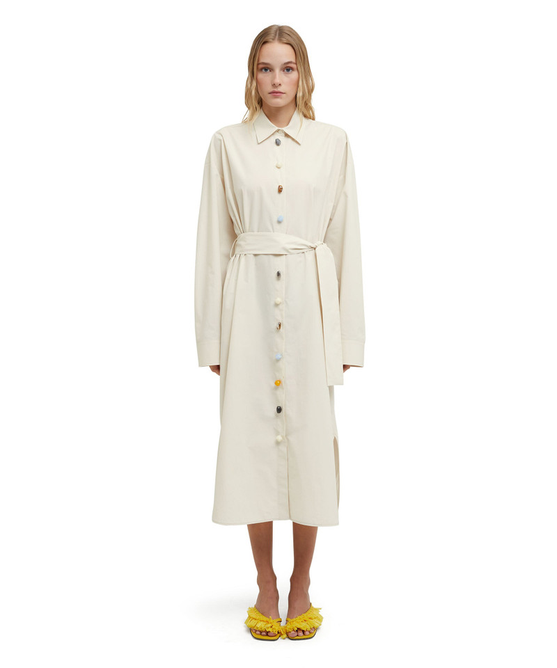 MSGM Poplin chemisier shirt dress with jewel stone application outlook