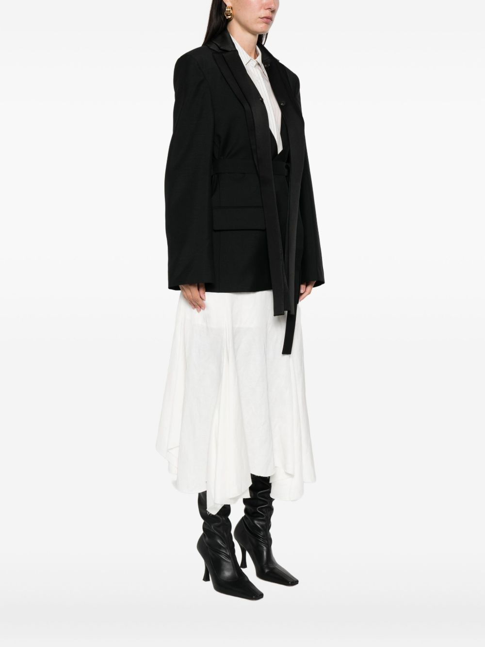 shawl-lapel wool jacket - 3