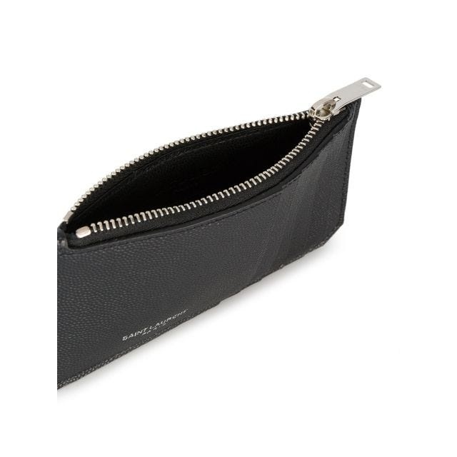 Black leather rectangular card holder - 3
