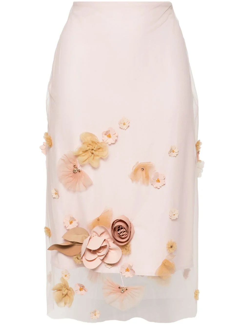 floral-appliqué skirt - 1