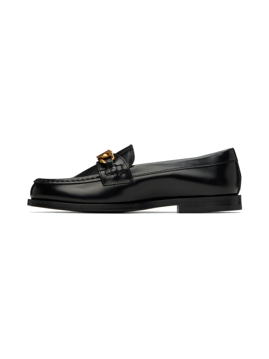 Black VLogo Chain Loafers - 3