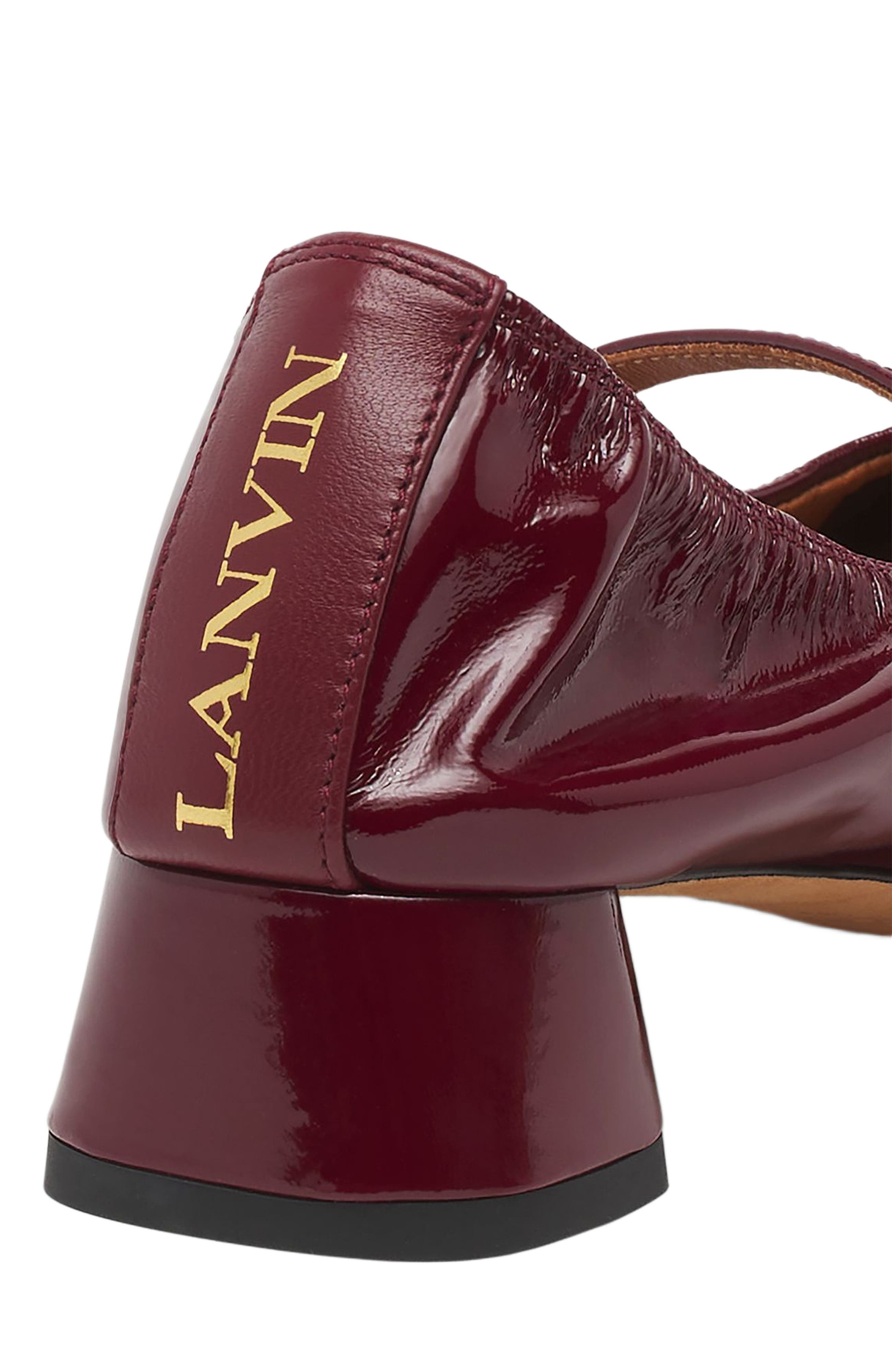 Lanvin HEELED MARY JANE IN GLOSSY LEATHER in Burgundy at Nordstrom - 5