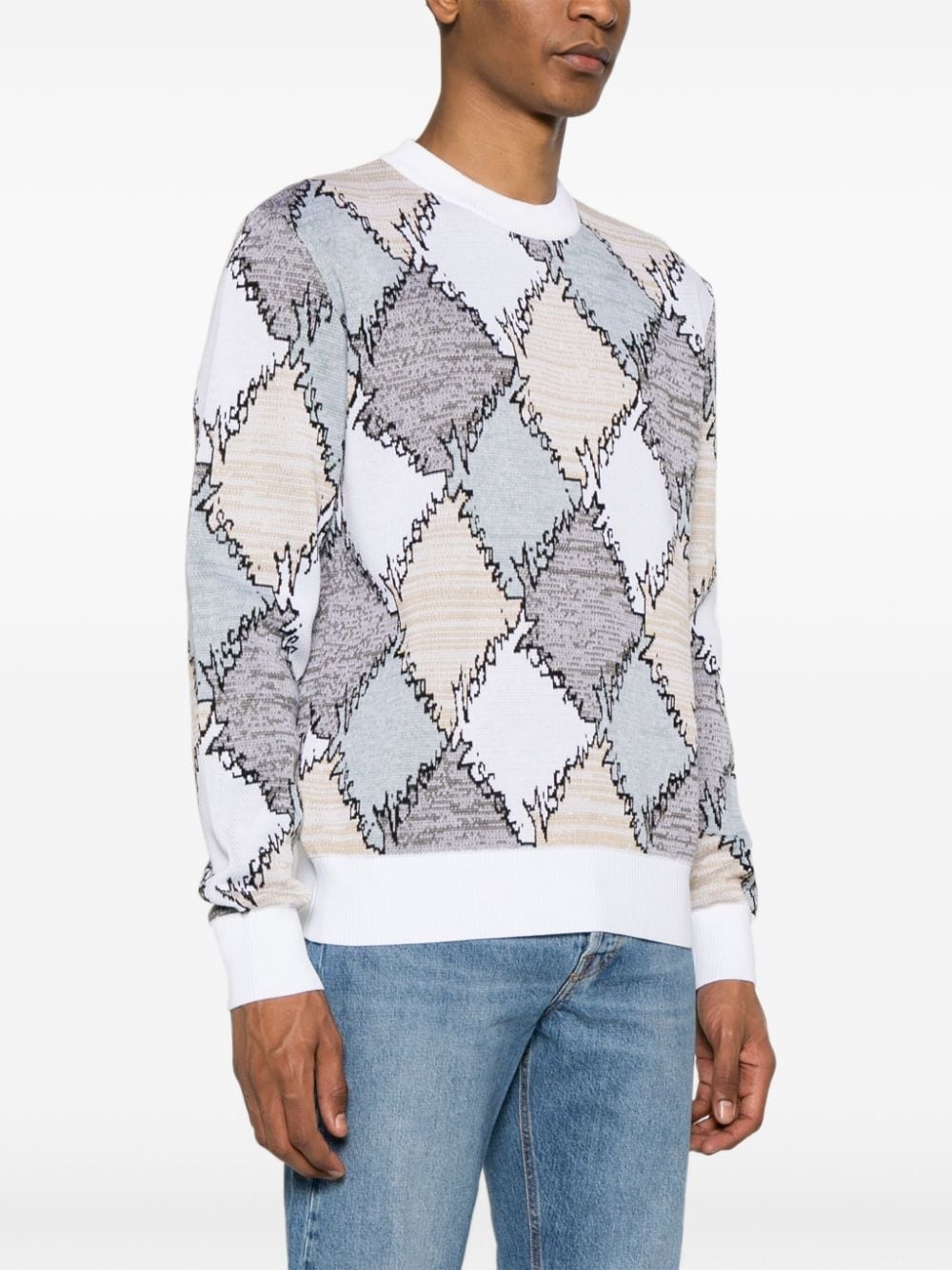 jacquard cotton jumper - 3