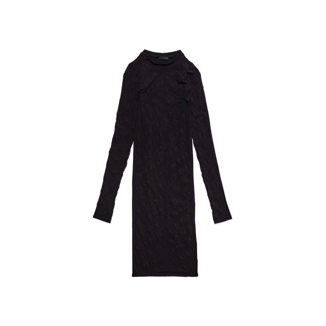 Women's Mini Allover Logo Dress in Black - 1